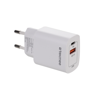 TEKMEE PD+QC 20W WALL FAST CHARGER BULK
