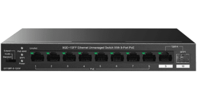 Гигабитов 10-портов PoE суич IP-COM G1110PF-8-120W, 8xPoE, 1xSFP