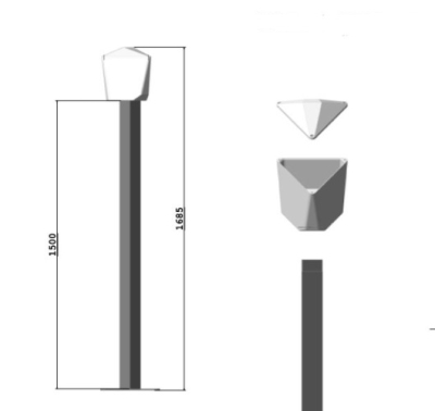 Комплект пилон и PVC глава за монтаж на до 3 камери, височина: 1500mm, 3F180SET15MT