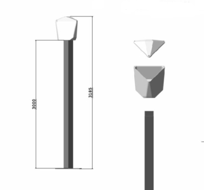 Комплект пилон и PVC глава за монтаж на до 3 камери, височина:3000mm