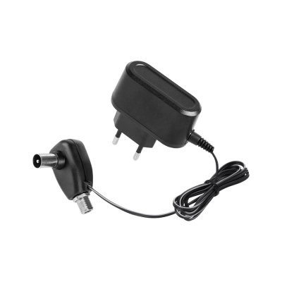 АДАПТОР ЗАХРАНВАЩ 12V ЗА УСИЛВАТЕЛ НА ТЕЛЕВИЗИОННА АНТЕНА F CONNECTOR