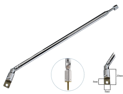 АНТЕНА АУДИО ТЕЛЕСКОПИЧНА ANT5404 165MM/540MM