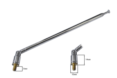 АНТЕНА АУДИО ТЕЛЕСКОПИЧНА ANT6138 155MM/625MM
