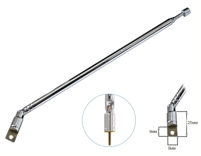 АНТЕНА АУДИО ТЕЛЕСКОПИЧНА ANT7404 220MM/730MM