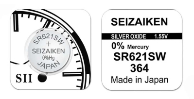БАТЕРИЯ AG1 364 SR621SW SEIKO СРЕБЪРНА