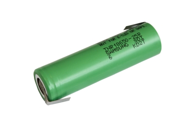БАТЕРИЯ АКУМУЛАТОРНА 3.7V 2500 MAH НИСЪК + SAMSUNG  INR18650-25R С ПЛАСТИНИ 180 ГР