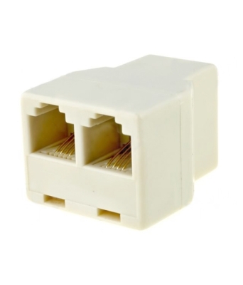 БУКСА ТЕЛЕФОННА ПРЕХОД РАЗКЛОНИТЕЛ RJ11 1 Ж- 2 Ж