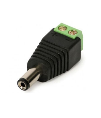 БУКСА ЗАХРАНВАЩА МЪЖКА Ф5.5/2.1 ЗА КАБЕЛ С ВИНТ