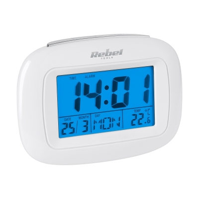 ЧАСОВНИК БУДИЛНИК С ТАЙМЕР И ТЕРМОМЕТЪР LED REBEL