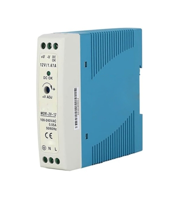 ИМПУЛСНО ЗАХРАНВАНЕ ЗА ДИН ШИНА 12V/1.67A DC 20W MDR-20-12