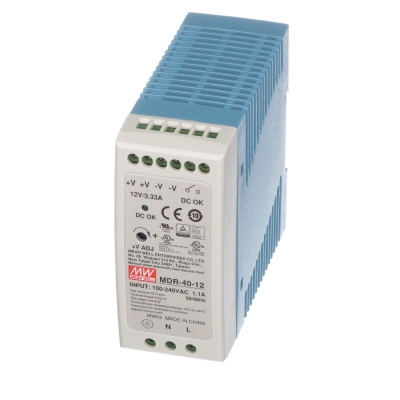 ИМПУЛСНО ЗАХРАНВАНЕ ЗА ДИН ШИНА 12V/3.33A DC 40W MDR-40-12