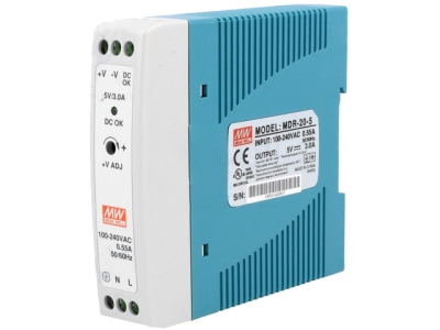 ИМПУЛСНО ЗАХРАНВАНЕ ЗА ДИН ШИНА 5V DC 20W MDR-20-5