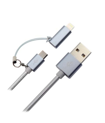 КАБЕЛ 167 USB/USB MICRO/IPHONE 2.4A 1М