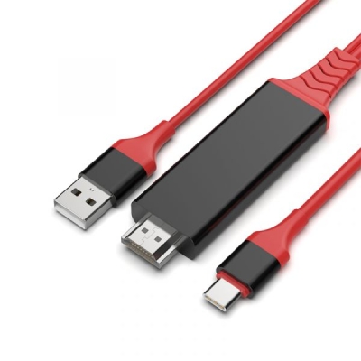 КАБЕЛ HDMI/USB/USB-C МЪЖКИ 4K 60HZ 1.8M ATC