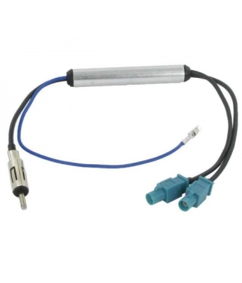 КАБЕЛ ПРЕХОД АВТОАНТЕНА DIN 2 ВХОДА АКТИВЕН