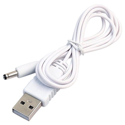 КАБЕЛ С БУКСА ЗАХРАНВАЩА USB М - 3.5/1.35MM 0.6М/1А БЯЛ