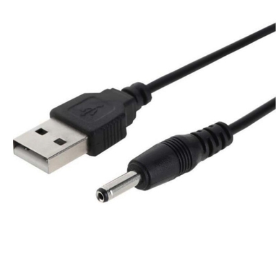 КАБЕЛ С БУКСА ЗАХРАНВАЩА USB М - 3.5/1.35MM 1М/2А ЧЕРЕН
