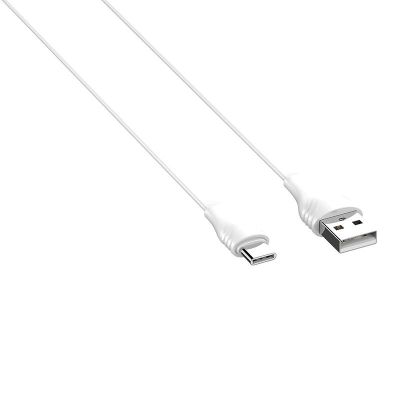 КАБЕЛ USB/USB-C 3 МЕТРА LS553 2.1A БЯЛ ПЛОСЪК