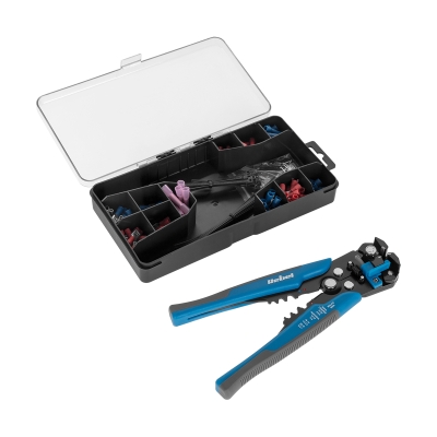 КЛЕЩИ ЗАЧИСТВАЩИ КРИМПВАЩИ КОПЛЕКТ С ИЗОЛИРАНИ ОБУВКИ НАКРАЙНИЦИ