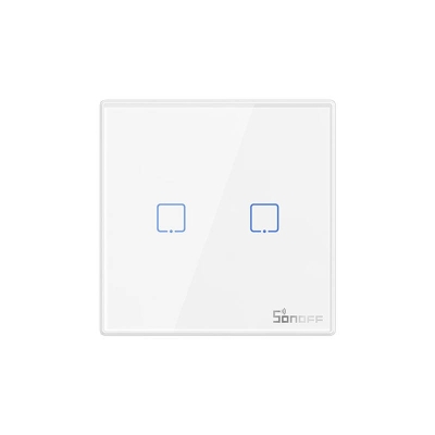 КЛЮЧ БЕЗЖИЧЕН 433MHZ ДВОЕН ЗА ОСВЕТЛЕНИЕ БЯЛ SONOFF T2EU2C-RF