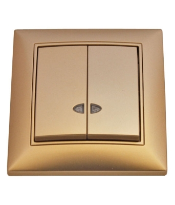 КЛЮЧ ДВОЕН МЕТАЛИК ЗЛАТО СВЕТЕЩ