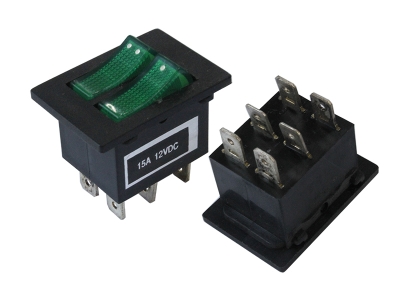 КЛЮЧ СВЕТЕЩ 2 ПОЗИЦИИ ДВОЕН ГОЛЯМ 12V 15A