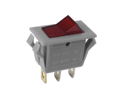 КЛЮЧ СВЕТЕЩ 2 ПОЗИЦИИ ЕДИНИЧЕН ГОЛЯМ 250V 10A СИВ