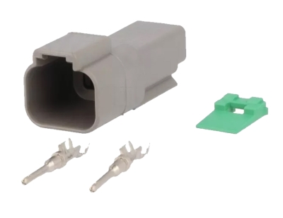 КОНЕКТОР ЩЕПСЕЛ МЪЖКИ DEUTSCH S-DT04-2P, 2 PIN КОМПЛЕКТ С ПИН