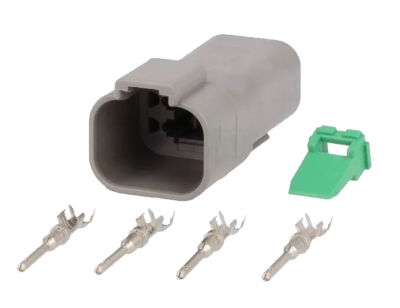 КОНЕКТОР ЩЕПСЕЛ МЪЖКИ DEUTSCH S-DT04-4P, 4 PIN КОМПЛЕКТ С ПИН