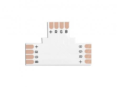 КОНЕКТОР ЗА LED ЛЕНТА T-ОБРАЗЕН 10MM, 4PIN RGB
