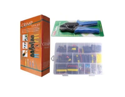 КОНЕКТОРИ БУКСИ AMP КОМПЛЕКТ ОТ 1 ДО 6 ПИНА 216 ЧАСТИ С КЛЕЩИ ЗА КРИМПВАНЕ