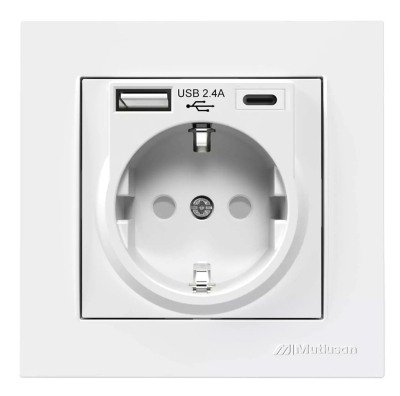 КОНТАКТ ШУКО ЗА ВГРАЖДАНЕ MUTLUSAN + USB-A + USB-C