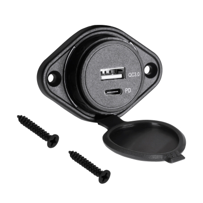 МОДУЛ ЗАРЯДНО ЗА АВТОМОБИЛ 12V/24V С БЪРЗО ЗАРЕЖДАНЕ QC+PD USB-A+USB-C