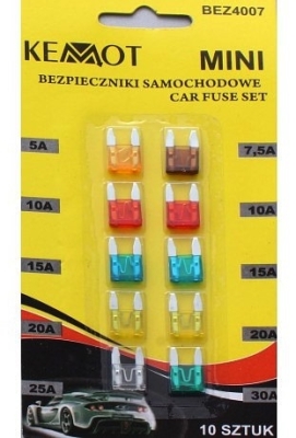 ПРЕДПАЗИТЕЛИ АВТОМОБИЛНИ НА БЛИСТЕР МИНИ КОМПЛЕКТ