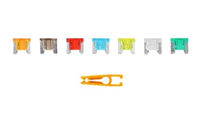 ПРЕДПАЗИТЕЛИ АВТОМОБИЛНИ МИКРО 100 БРОЯ В КУТИЯ С ЩИПКА КОМПЛЕКТ