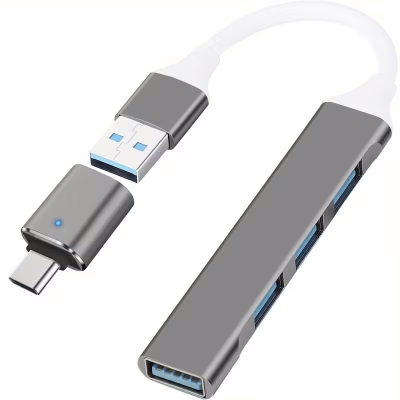 ПРЕХОД ХЪБ USB-A М/4XUSB Ж 3.0 + ПРЕХОД USB-C М/USB 3.0 Ж OTG