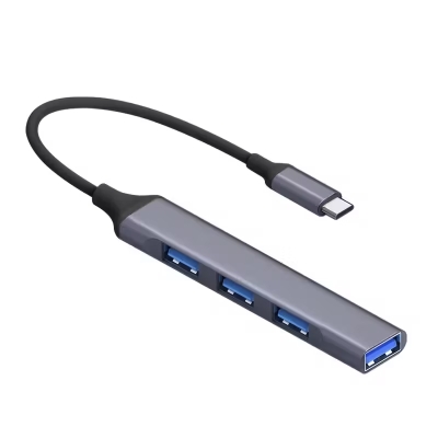 ПРЕХОД ХЪБ USB-C М/3XUSB Ж 2.0 1XUSB Ж 3.0 С КАБЕЛ OTG