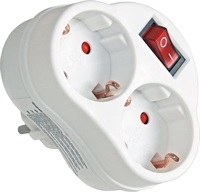 РАЗКЛОНИТЕЛ 220V С 2 ГНЕЗДА С КЛЮЧ COMMEL