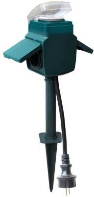 РАЗКЛОНИТЕЛ 220V С 2 ГНЕЗДА С ТАЙМЕР ВЛАГОЗАЩИТЕН ГРАДИНСКИ