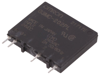 РЕЛЕ ПОЛУПРОВОДНИКОВО 19.2-28.8V DC 2A G3MC-202PL 24DC