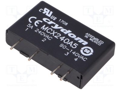 РЕЛЕ ПОЛУПРОВОДНИКОВО 90-140V AC 5A MCX240A5