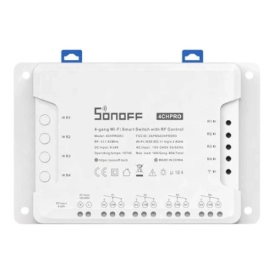 РЕЛЕ КОНТРОЛЕР С WIFI SMART RF433.92MHZ 4 КАНАЛА AC220V SONOFF 4CHPROR3