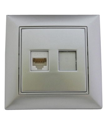 РОЗЕТКА LAN МЕТАЛИК СРЕБРО