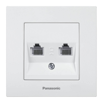 РОЗЕТКА LAN RJ45 ДВОЙНА PANASONIC БЯЛА