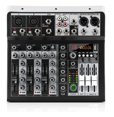 СМЕСИТЕЛ МИКСЕР ПРОФЕСИОНАЛЕН MP3/БЛУТУТ 4 КАНАЛА KP4