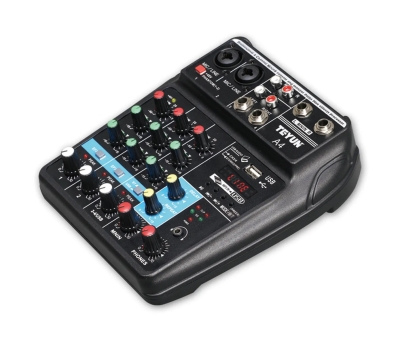 СМЕСИТЕЛ МИКСЕР С ЦИФРОВА АУДИО КАРТА A4 MP3/БЛУТУТ 4 КАНАЛА