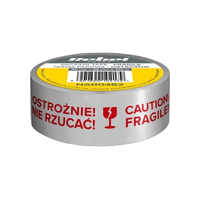 ТИКСО ОПАКОВЪЧНО С МАРКИРОВКА ЗА ЧУПЛИВО REBEL 50MIC 48MM 132M