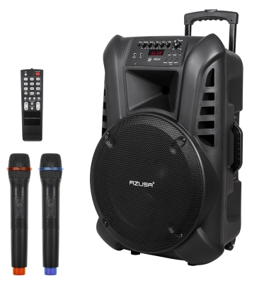 ТОНКОЛОНА КАРАОКЕ 15" AZUSA  FM/SD/BLUETHOOT/USB