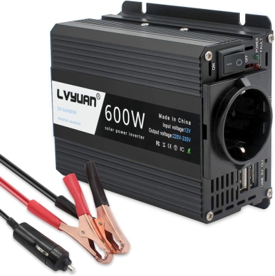 ИНВЕРТОР 600W 12V/230V 2 USB LVYUAN F-600A