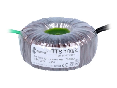ТРАНСФОРМАТОР ТОРОИДАЛЕН TTS100/Z230 100VA 230VAC 36V 2,77A